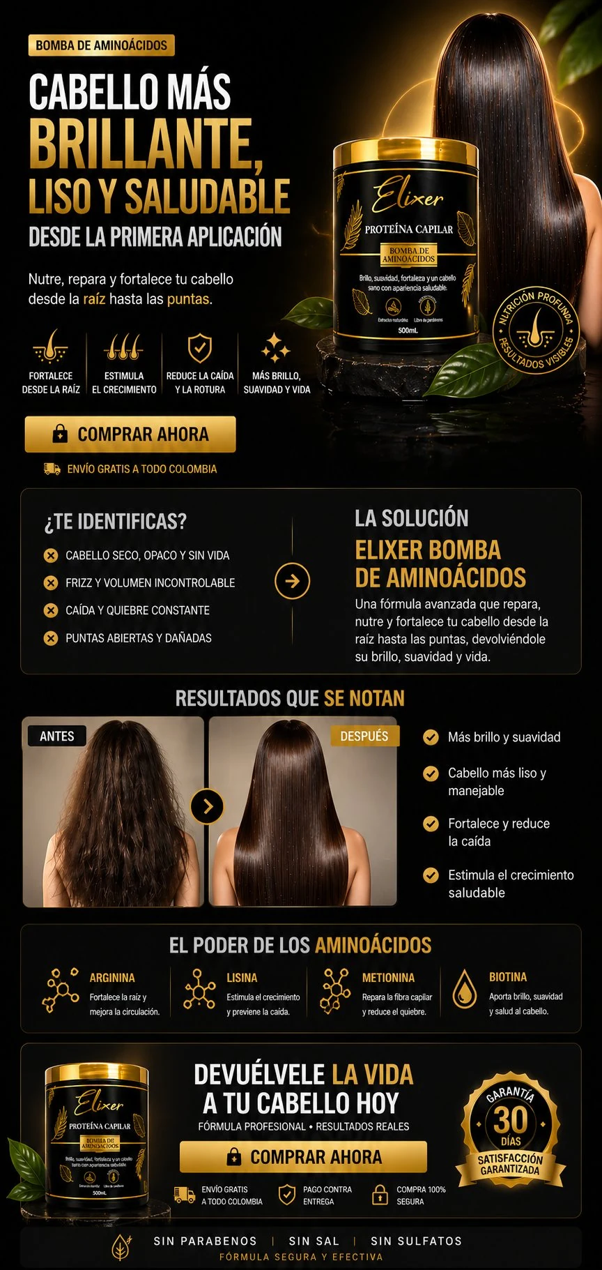 Proteína Capilar Elixer — Cabello más brillante, liso y saludable